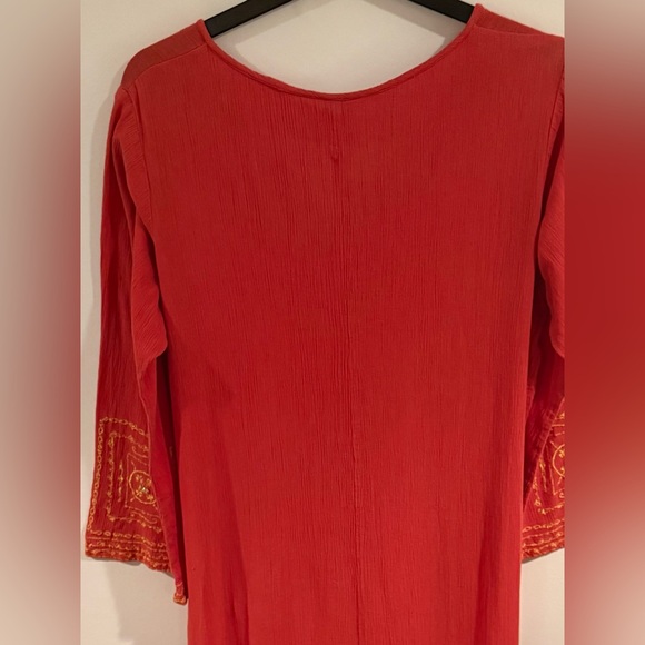 Orange Embroidered Kaftan Dress - Picture 4 of 4